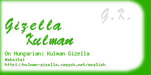 gizella kulman business card